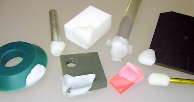 Testing bonding of ShapeLock on various materials.