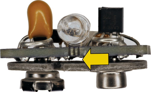 Gap between bottom of board and snap insulator