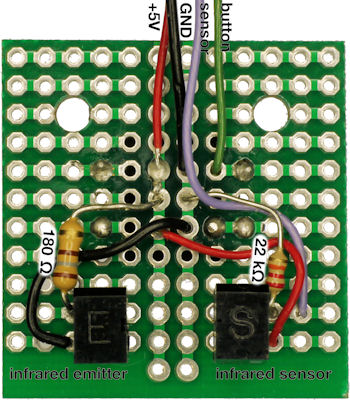 Back of encoder and pushbutton board