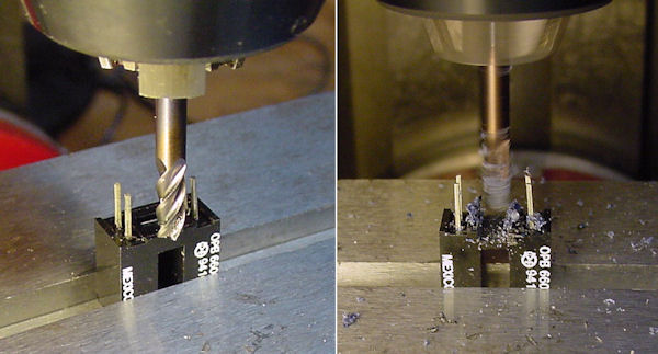 Splitting slotted optical switch on milling machine