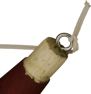 Elastic shock cord connected to glued-in eye hook