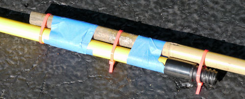 Poles connected with cable ties