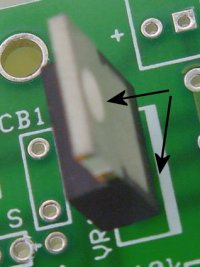 TO-220 package tab must match the PCB outline.