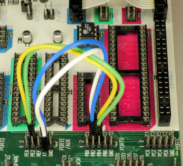 Jumper wire leads for ISP programming Atmel AVR tiny 8 pin chip in STK500
