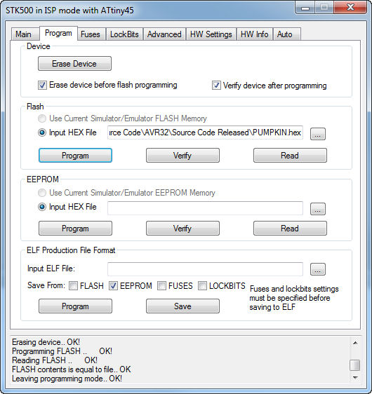 Programming an Atmel chip with AVR Studio