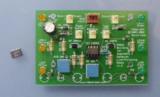 LM393 dual comparator installed in a completed board