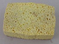 Damp sponge to remove sawdust and grime