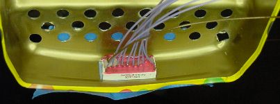LED and sensor holes. Bar graph LED&rsquo;s front is covered with wax paper and tape during gluing