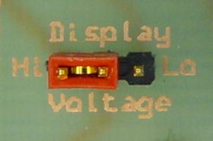 Unregulated (12 V) and regulated (5 V) display jumper