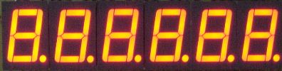 All elements lit in 6-digit 8-segment LEDs