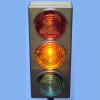 A toy desktop traffic lamp