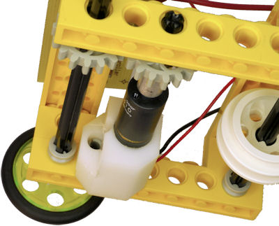 Gearmotor mount attaches with LEGO peg