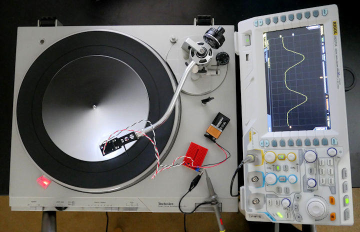 Repurposed turntable spinning waveform disc