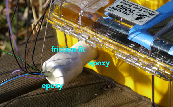 PVC tube sealed with epoxy