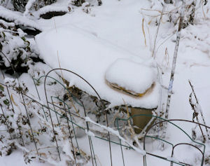 Weather station buried in snow