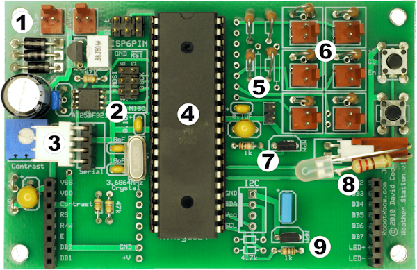 Weather station circuit board